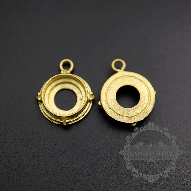 Круглая рамка 10 мм винтажный стиль античный из латуни золота серебра DIY подвески