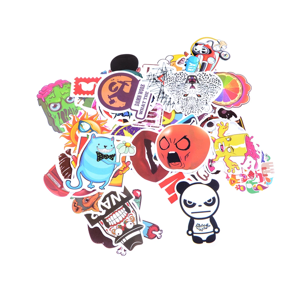 25/50 шт микс наклейки граффити ноутбук багаж автомобиль каракули бомба сноуборд