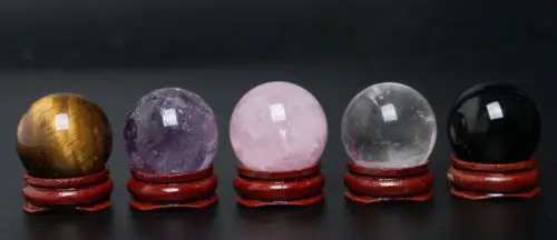 Perfect 5PC 30 ммчерная Обсидиановая Сфера тигровый аметист розовый кварцевый шар