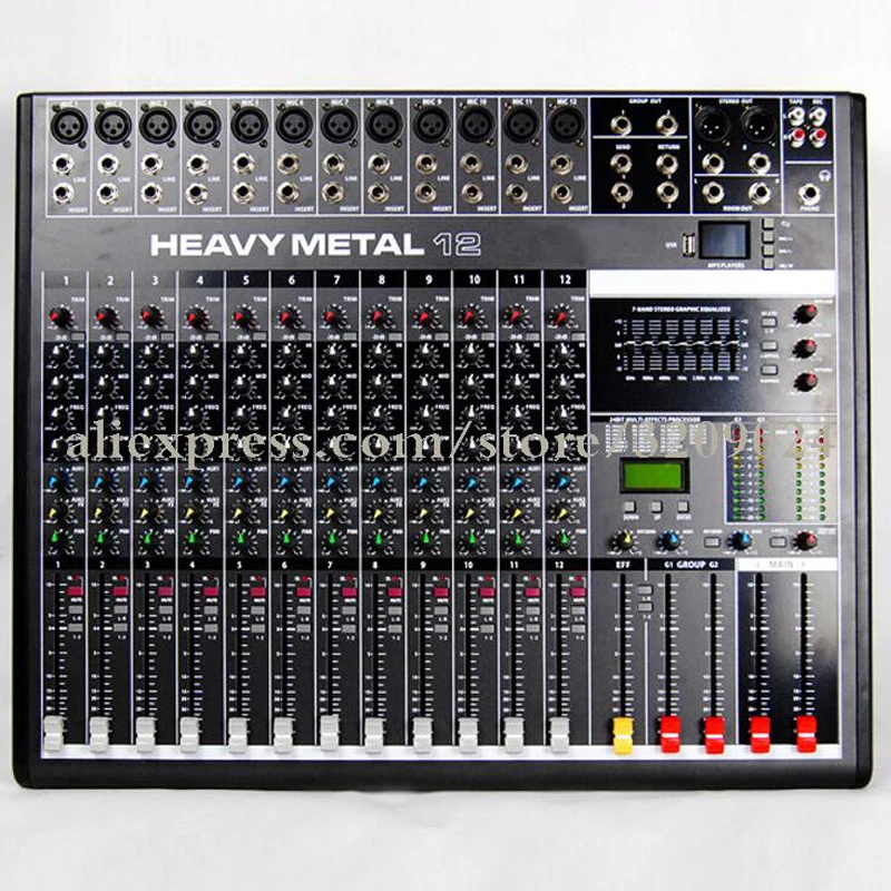 Профессиональный миксер 12 канальный Bluetooth USB Этап караоке конференции Свадебные