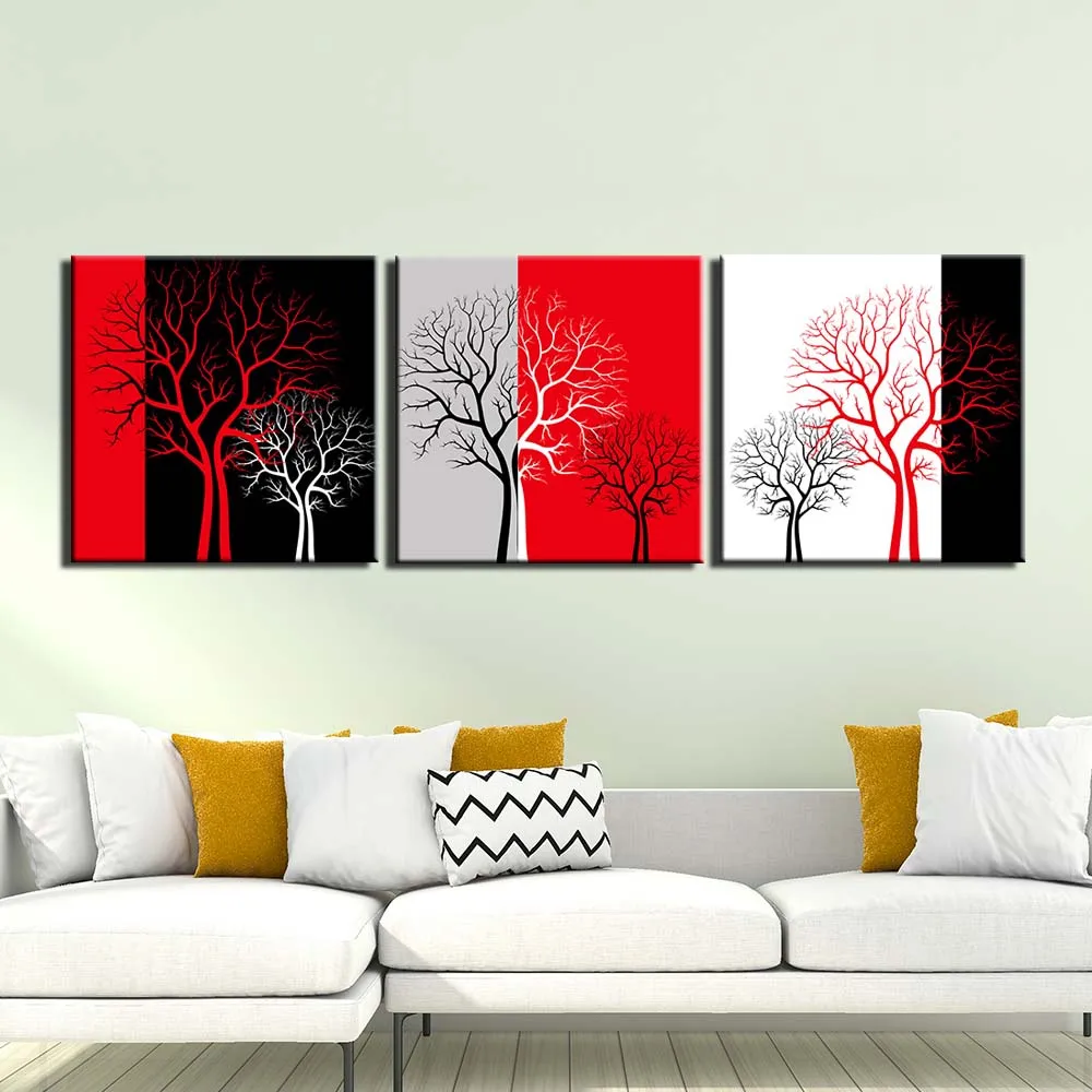 

Painting on Canvas Abstract tree Posters and Prints 3 Panels Wall Pictures for Living Room Home Decor