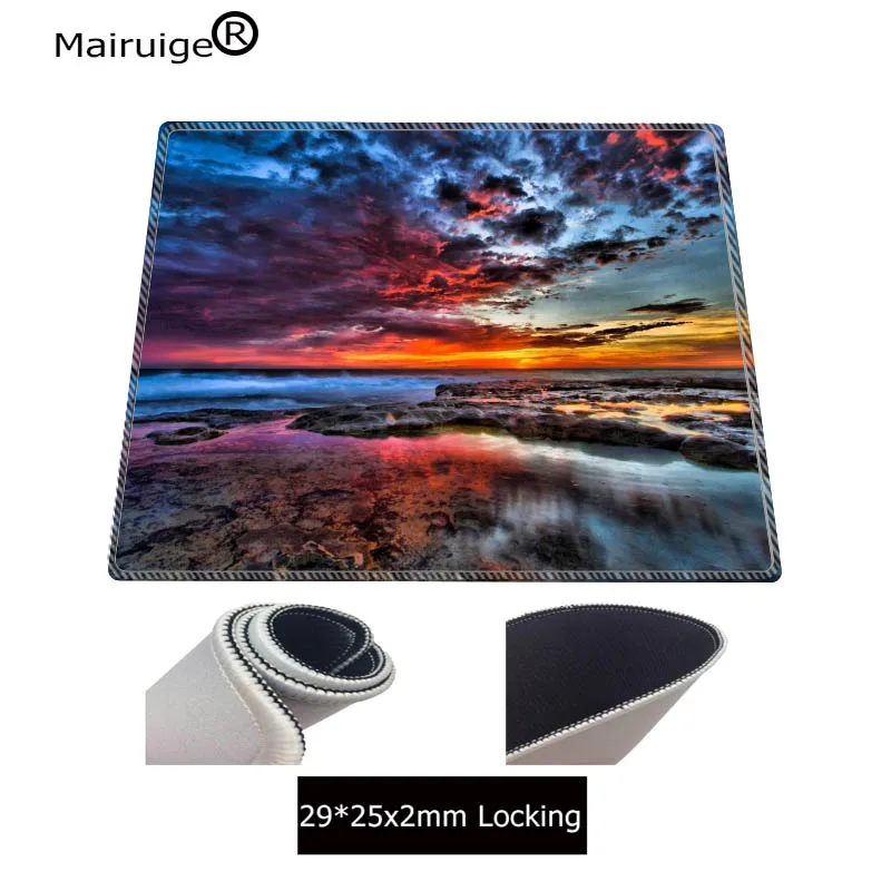 Большой коврик для мыши Mairuige с красочными облаками и пейзажем 90x40 см геймерский