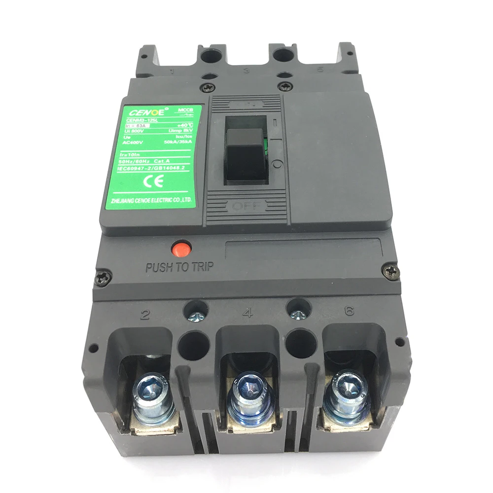 innovation 3P 400V 63A MCCB Molded case circuit breaker with Innovation module box for installing extra function accessories |