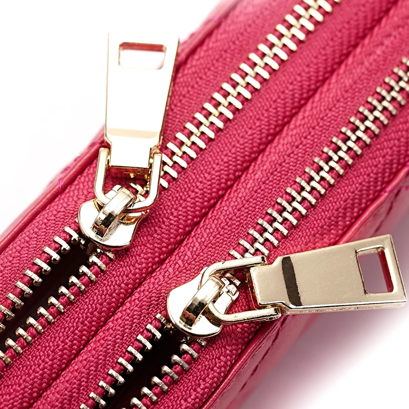 Женские кошельки из воловьей кожи на двойной молнии клатчи каждый день стеганая