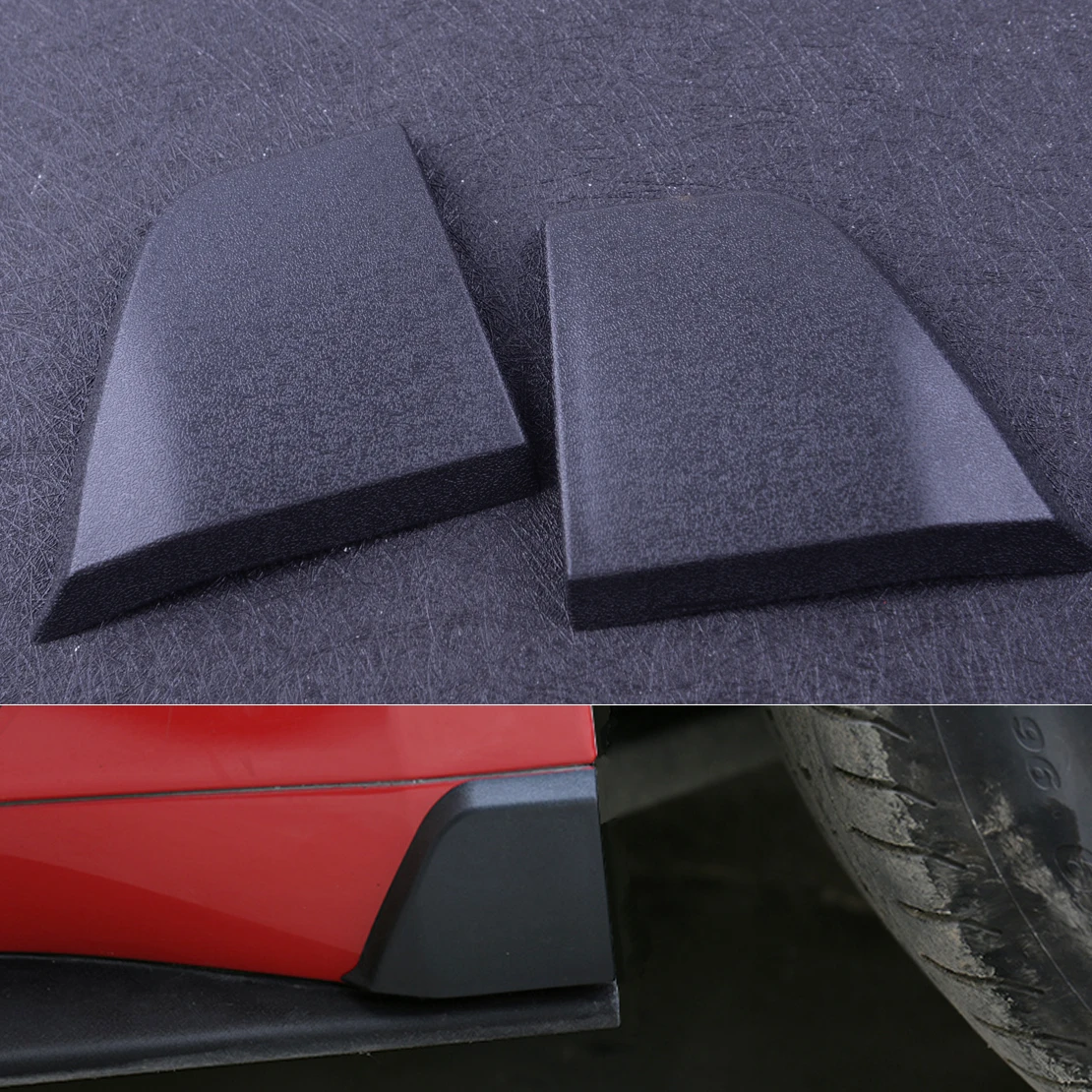 

CITALL 1 Pair ABS plastic Car Side Door Skirt Fender Mudapron Cover Trim Black Fit For Ford Mustang 2015 2016 2017 2018