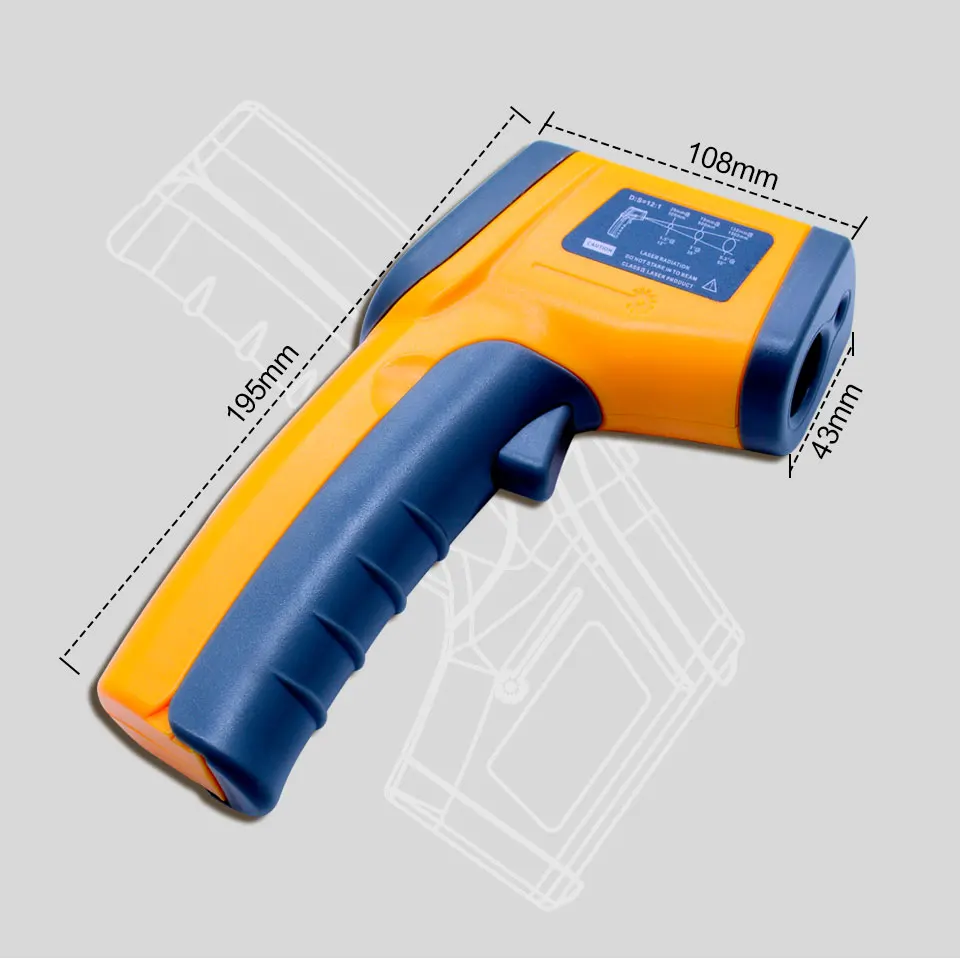Бесконтактный цифровой лазерный инфракрасный термометр GS320-50~ 360C(-58~ 680F) температурная пирометр ИК лазерная точка пистолет