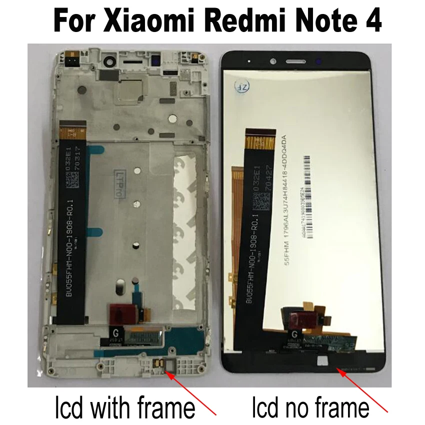 Лучшее Стекло сенсор ЖК-для Xiaomi Redmi Note 4 mtk helio x20 версия дисплей Сенсорная панель экран дигитайзер сборка с рамкой