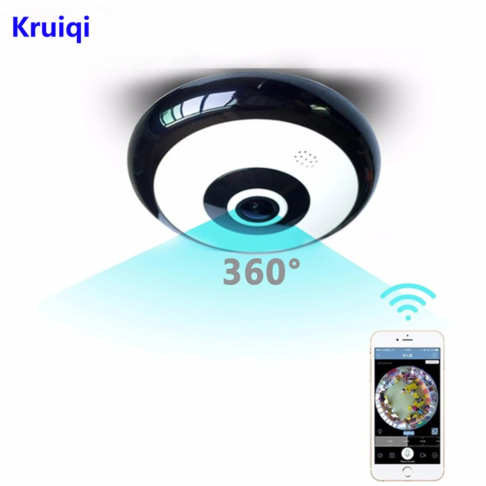 Kruiqi ip камера 960 P 360 градусов панорамная рыбий глаз 3D VR беспроводная Wifi домашняя