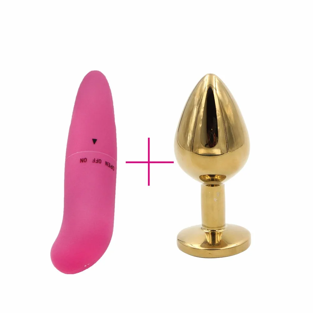 Йема 2 шт./компл. Золотой Кристалл База Батт Anal Plug & мини пальцем Вибратор простаты