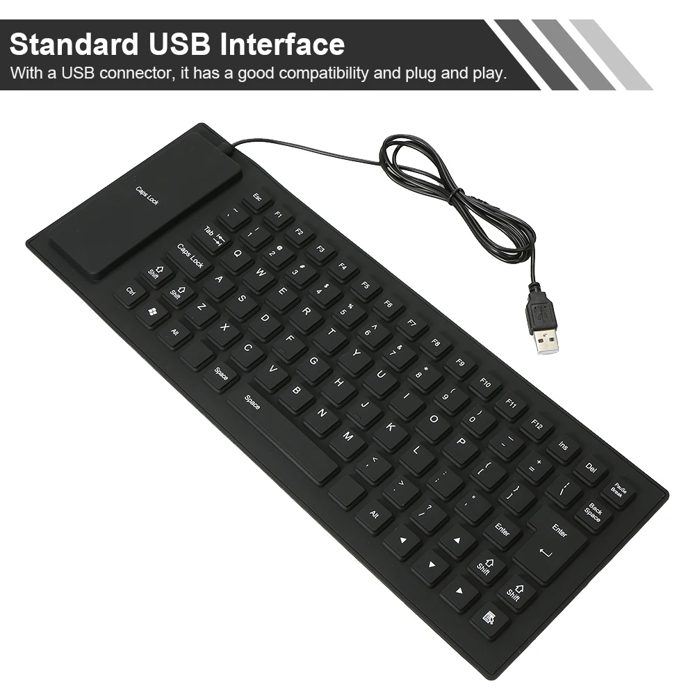 85 клавиш Гибкая клавиатура USB интерфейс Складная и портативная Пылезащитная