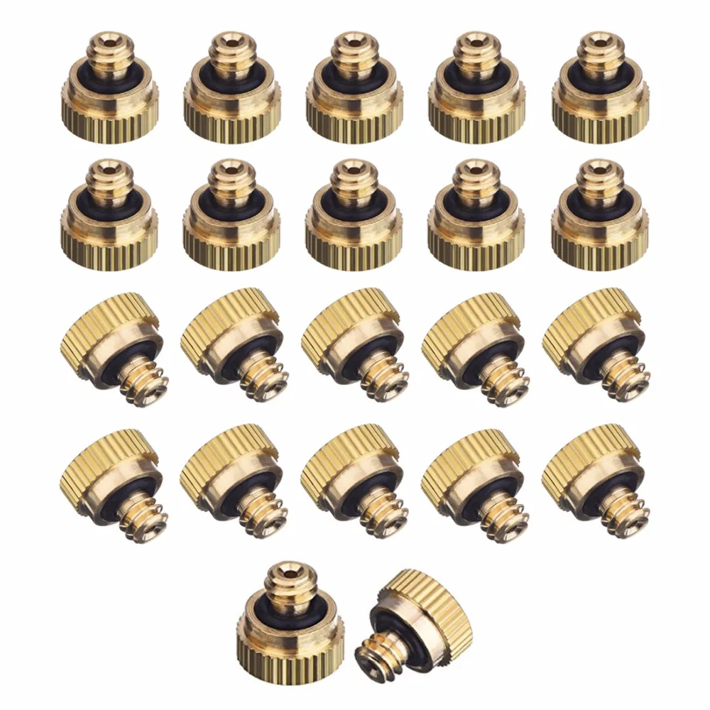 

22pcs/Pack 0.016" Orifice (0.4mm) Thread UNC 10/24 Brass Spray Misting Nozzle Atomizing Nozzle For Outdoor Cooling System