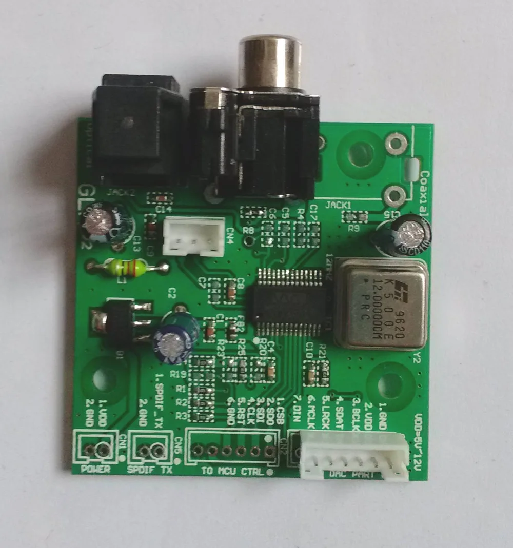 SPDIF коаксиальный волоконный приемник WM8805 выход I2S левого выравнивания правого