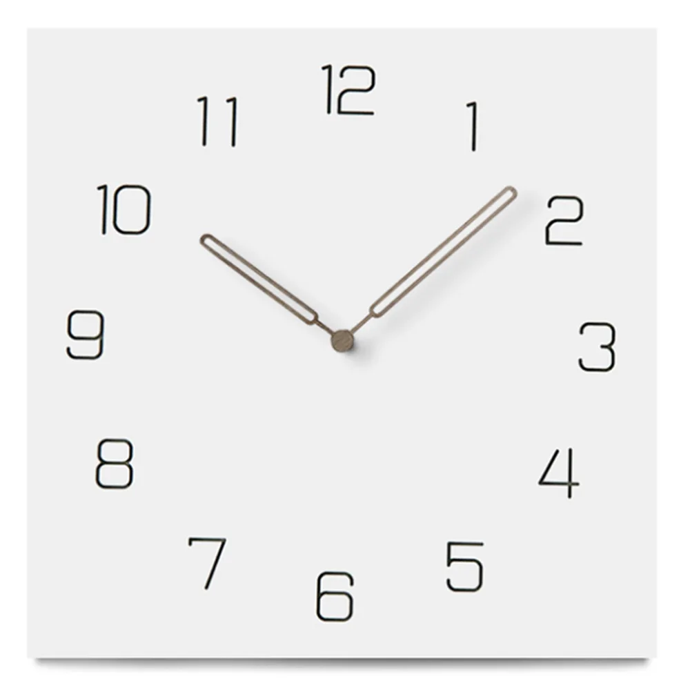 

Nordic Style Wooden Clock Bedroom Children's Room Square Mute Clock Wooden Wall Decoration Home Ornaments