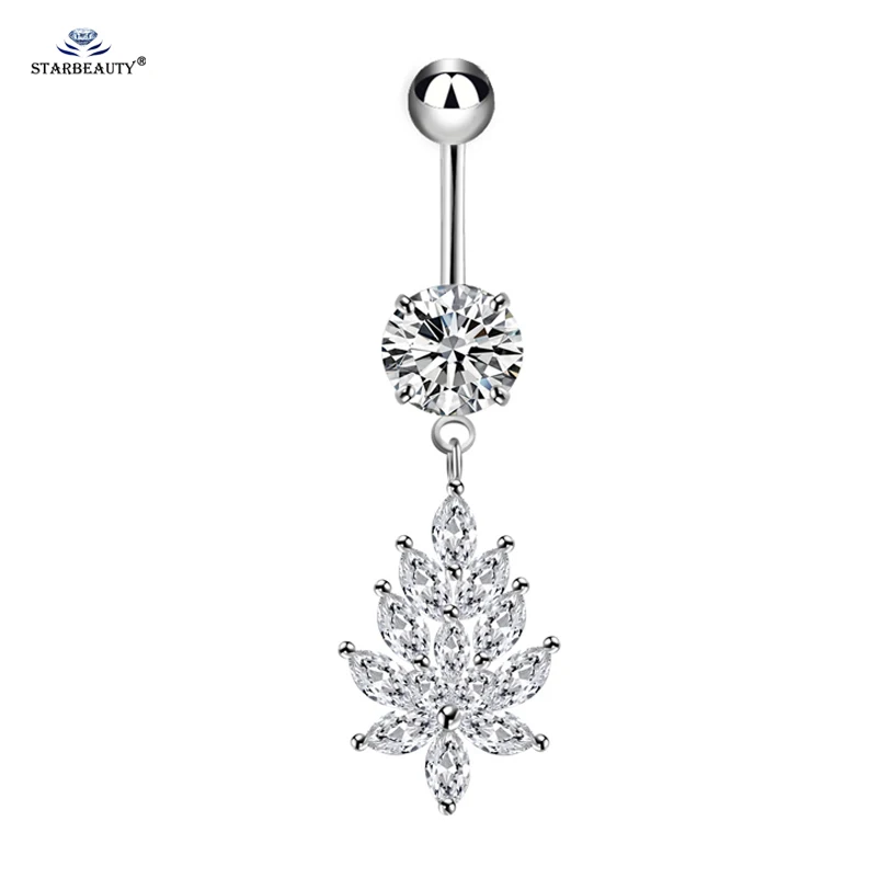 Роскошные белые Bijoux (украшения своими руками) живота Piercing Nombril розовое золото