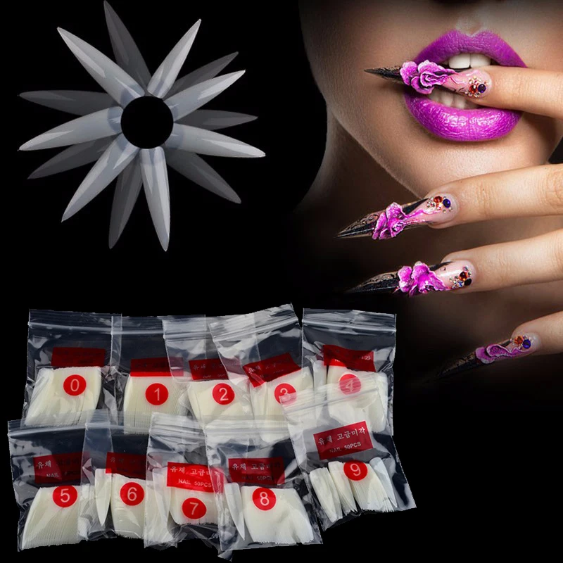 500 шт./лот искусственный полупокрытие овальные кончики для ногтей прозрачный