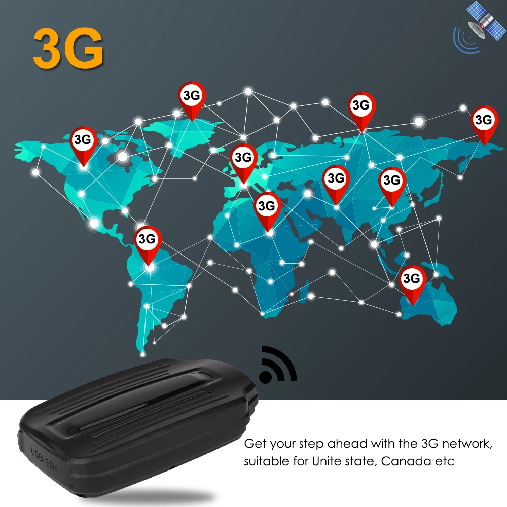 Автомобильный GPS трекер 3G LK209A водонепроницаемый магнит 6000 мАч 70 дней WCDMA GSM