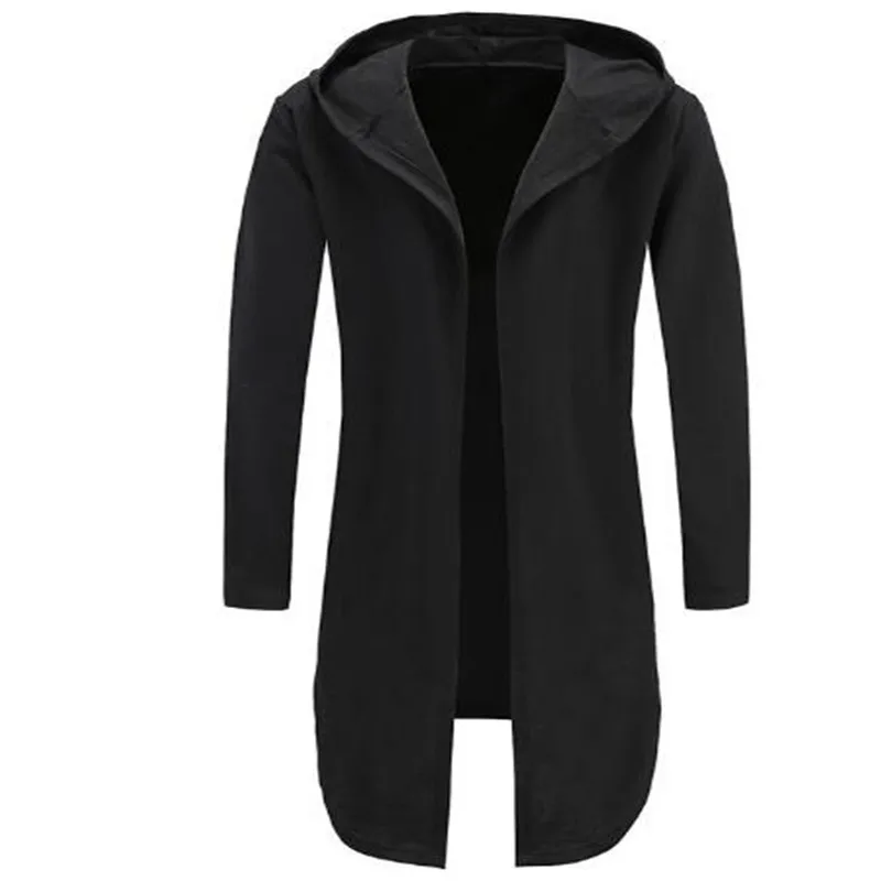 Мужская толстовка с капюшоном черная длинным рукавом | одежда