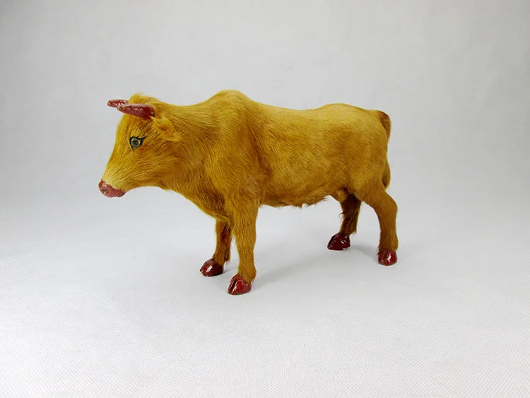 

cute simulation cattle toy imitate new handicraft yellow cattle doll gift about 23x7x16cm