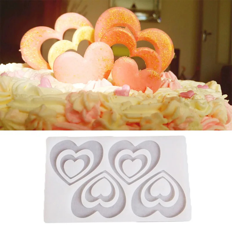 DIY силиконовые формы в форме сердца инструменты для украшения торта moldes de silicona para