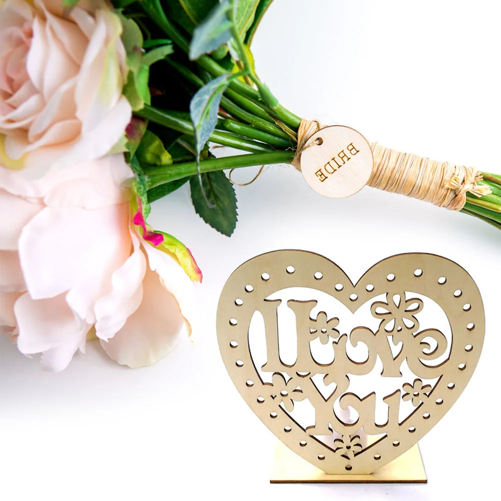 40# креативный деревянный подсвечник в форме сердца Mrs подсвечник DIY свадебные принадлежности, домашний декор