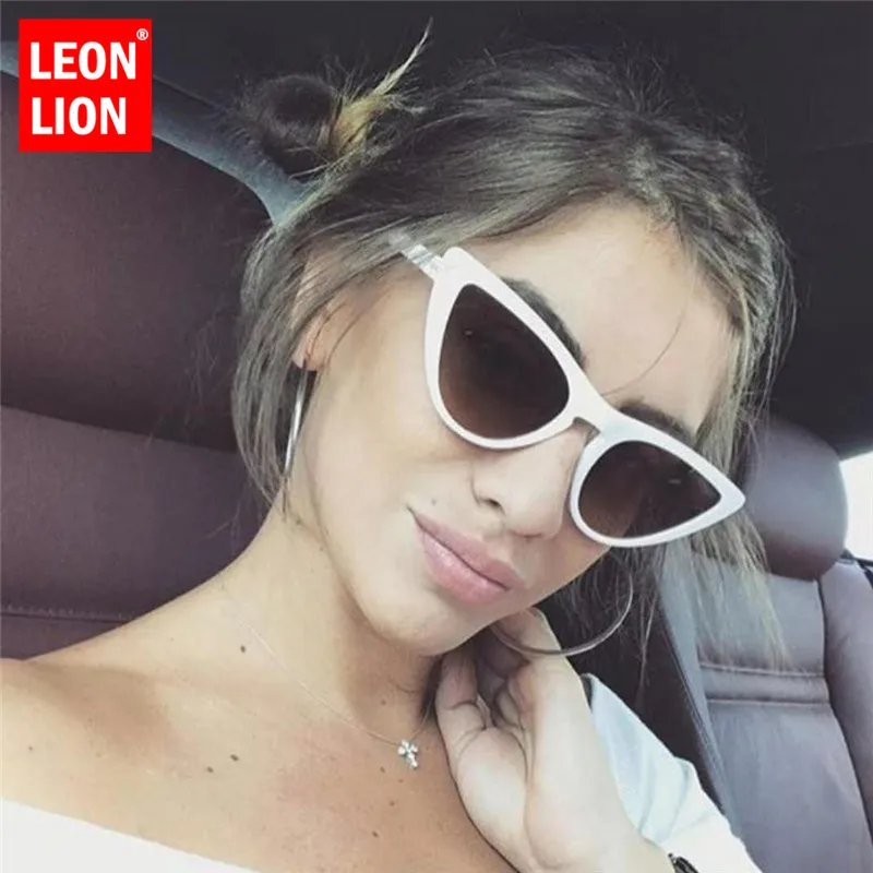 LeonLion 2021 Винтаж Cateye треугольные солнечные очки Для женщин Леди Ретро покупки