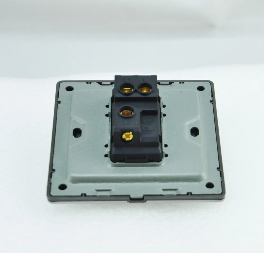 Роскошный настенный выключатель Панель света 1 Gang 2 Way Кнопка клавишный 16A 110 ~ 250 В