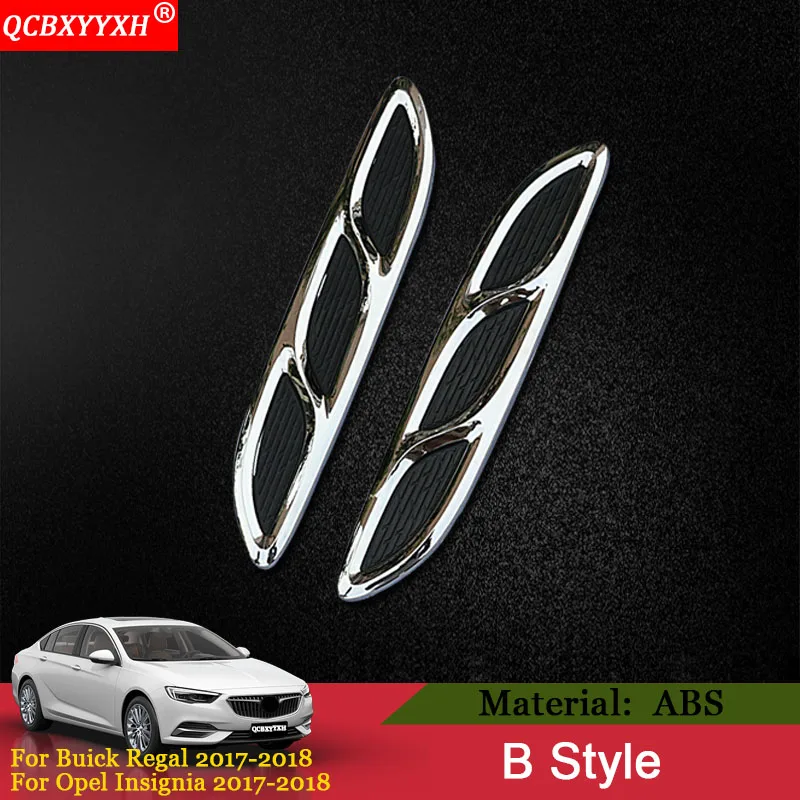 

QCBXYYXH Car Styling ABS 2PCS/lot Car Side Vent Flow Stickers External Auto Decoration For Buick Regal 2017 2018 Opel Insignia