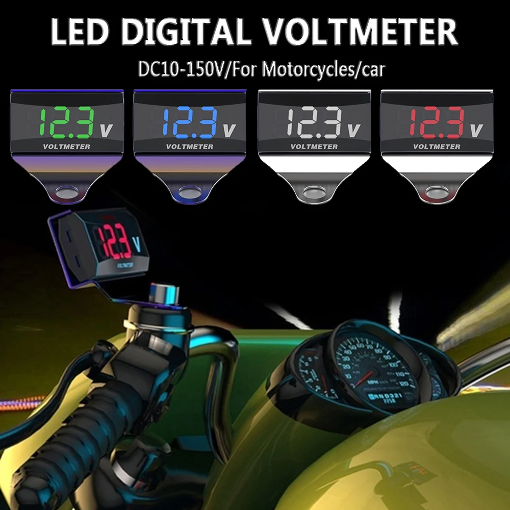 10 V-150 V вольтметр Автомобиль Мотоцикл цифровой светодиодный Дисплей вольтметр Водонепроницаемый транспортного средства п вольтметр с кронштейном