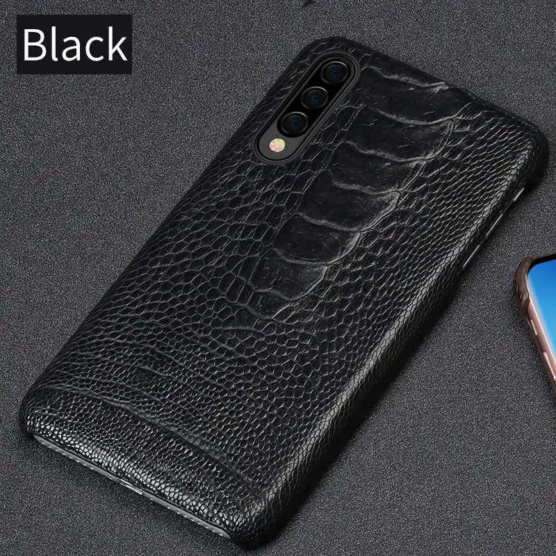 Черный Роскошный чехол из натуральной кожи для a50 samsung galaxy ударопрочный чехол для samsung galaxy A70 полная защита 360 чехол - Цвет: Черный