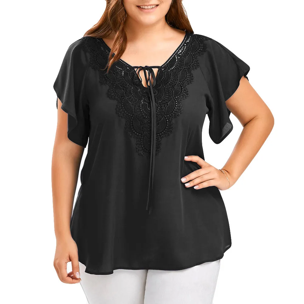 Бесплатная страуса летние топы 5XL женские блузы mujer спереди на шнуровке рубашка v
