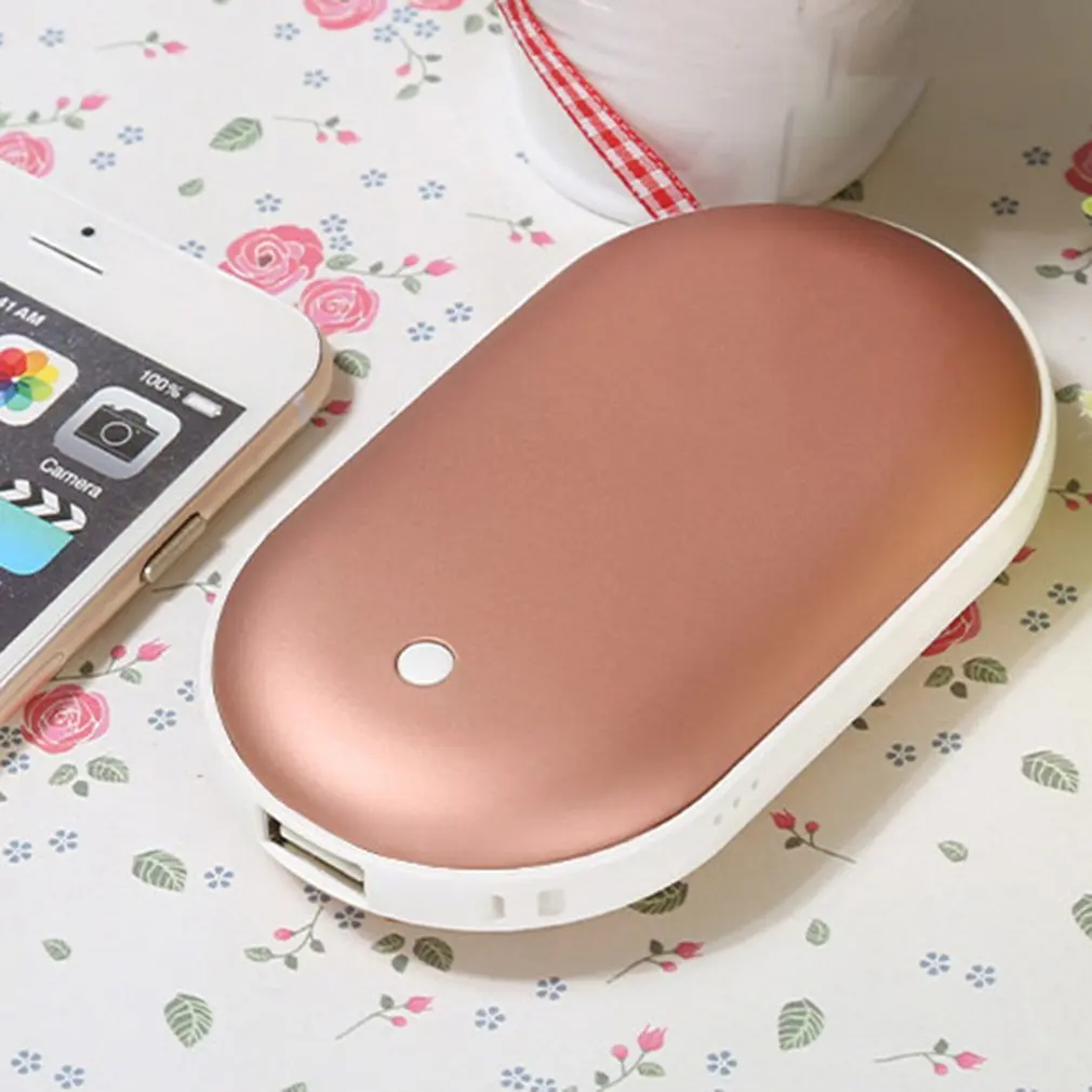 2 в 1 милый USB Перезаряжаемые грелка для рук и 5200 мА/ч, Мощность power Bank 5V Мини Портативный Многоразовые Путешествия с длительным сроком службы карманная грелка для рук
