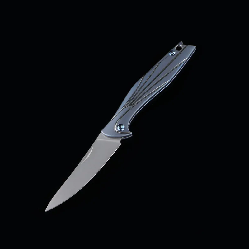 Curved blue Зеленый шип Феникс складной нож M390 лезвие прокладка TC4 Титан 3D Ручка Открытый отдых карманные Фруктовые Ножи EDC инструмент - Цвет: Curved blue