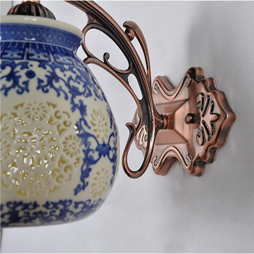 Керамические настенные светильники в китайском стиле ретро 220 В для лофта