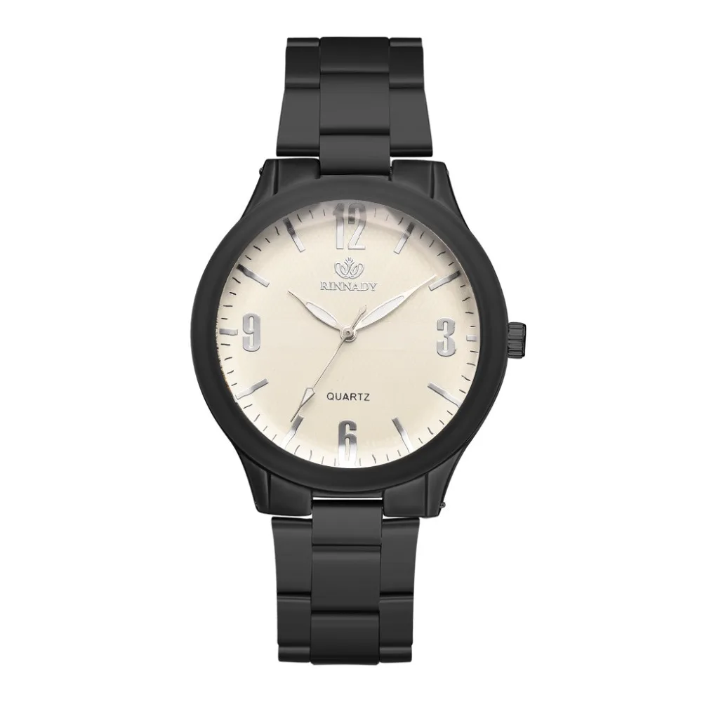 Модные и простые женские часы из сплава с ремешком нержавеющей стали кварцевые