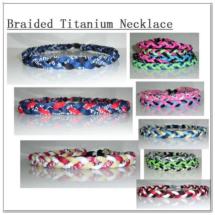 Плетеное ожерелье Ассорти из 3 веревок спортивные титановые ожерелья