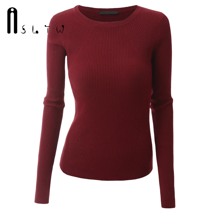 ASLTW Brand NEW Women Sweaters Fashion Solid Color Long Sleeve Pullover Plus Size High Elasticity Slim Female Sweater | Женская одежда