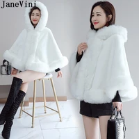 janevini winter hooded faux fur bolero for women bridal fur shawl short hood cape white wrap bride wedding coat outerwear stoles