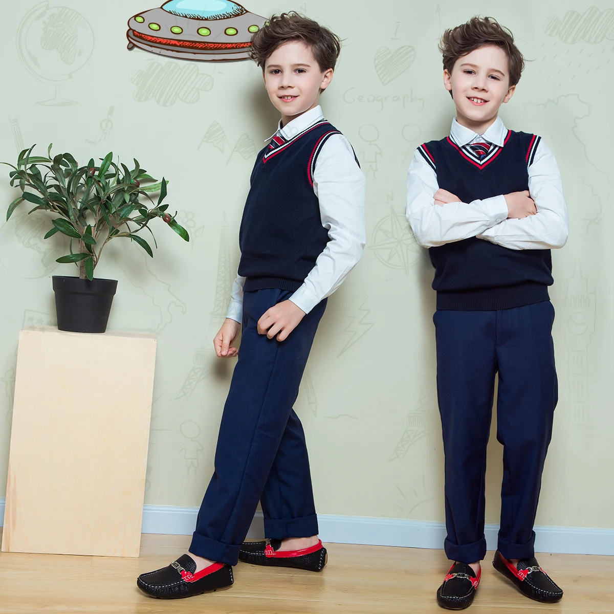 JABASIC 2019 New Metal Decoration School Shoes Boys Flat Heel Anti-slippery Loafers Casual Kids Slip-on Pu Leather | Детская одежда и
