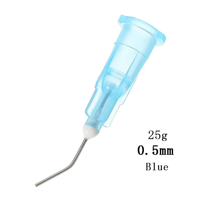 0.5mm Blue 100 шт. оросительные изогнутые иглы наконечники сварочный поток стоматологический поток герметик Etchant композитная Смола кислота шприц для реактивов наконечники оборудование - Цвет: 0.5mm Blue