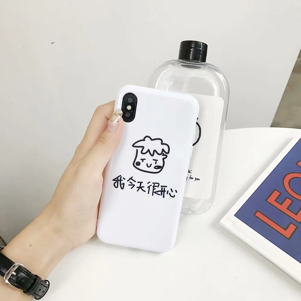 ORYKSZ For iphone X XR XS Max Case Cartoon Cute Boy Girl Pattern Silicone Soft Phone Cases 6 6s 7 8Plus Back Cover |