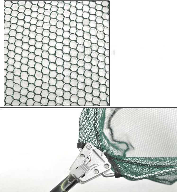 Hand Fishing Nets Aluminum Alloy 170cm 190cm 210cm Telescoping Foldable Landing Net Pole Casting Network Trap Small Mesh | Спорт и