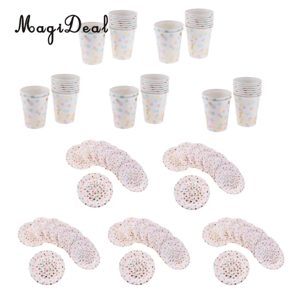 50 комплектов бумажных стаканчиков в горошек со звездами для детского душа дня