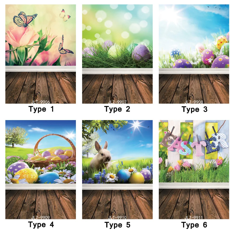 Фон для фотосъемки с принтом весенние пасхальные яйца деревянный пол 5X7ft