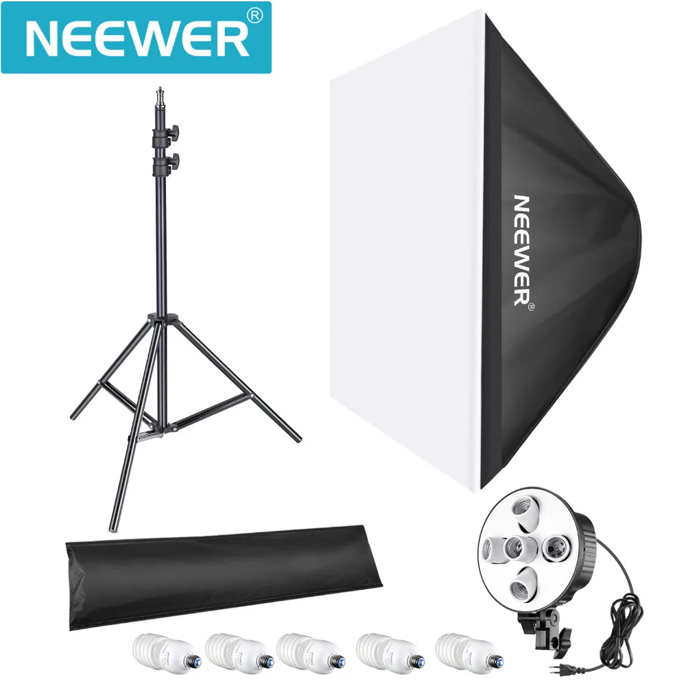 Софтбокс Neewer 1000 Вт для фотостудии светильник ing Kit: подставка лампа держатель на 5