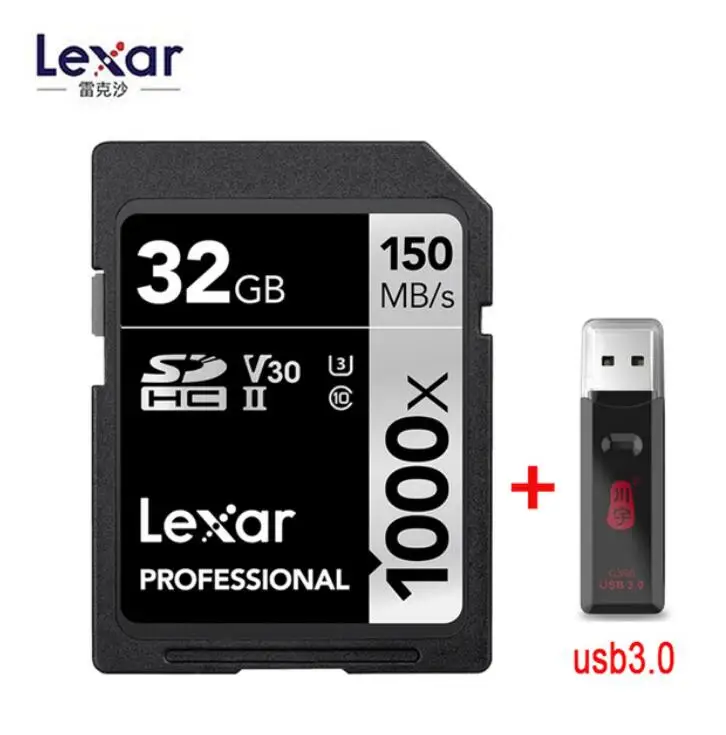 1000X 32GB-C396 Lexar 250 МБ/с. 1667x U3 Class 10 SDXC карты 64 Гб 128 256 250 МБ/с. карта памяти 32Гб SD UHS-II флэш-карта памяти для 3D 4K цифровой Камера - Емкость: 1000X 32GB-C396