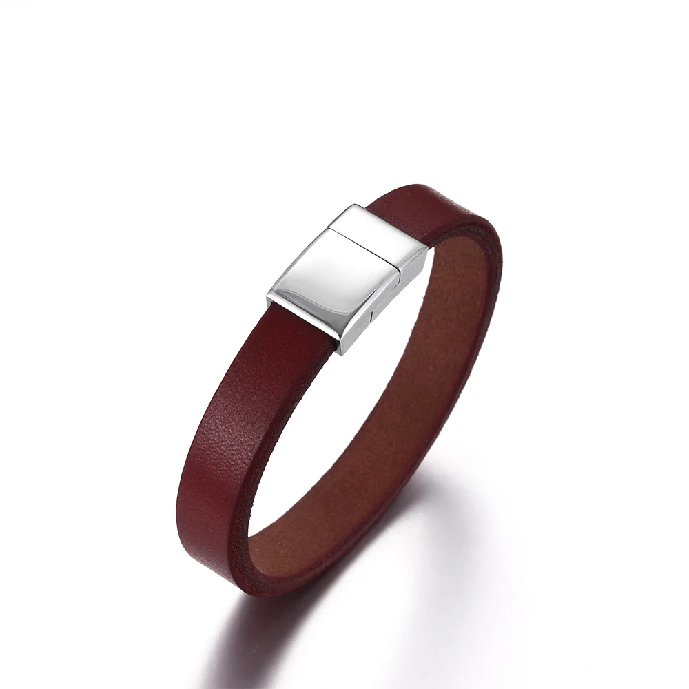 Магнитный зажим из нержавеющей стали плоский кожаный шнур 12*4 мм разъем для