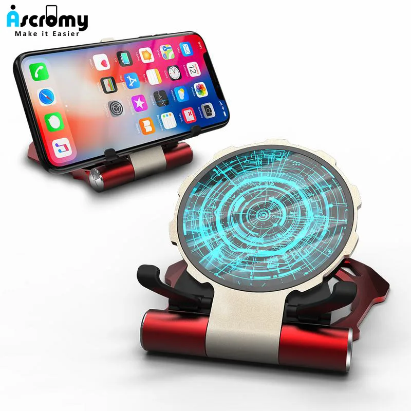 Ascromy индукция Chargeur Sans Fil для iPhone XS Max XR X 8Plus Samsung S9 S8 Note 9 8 qi Быстрое беспроводное