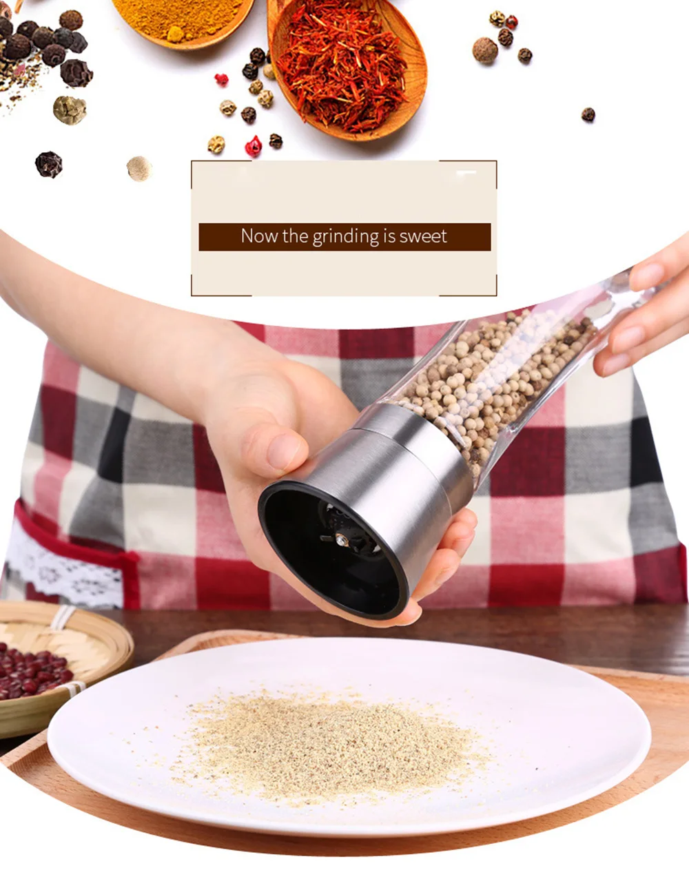 1 шт. Нержавеющая сталь руководство соль перец мельница Шлифовальные станки