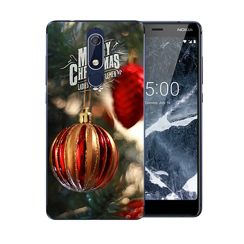 Мягкий ТПУ чехол для Nokia 5 1 nokia5.1 веселый X'MAS шаблон мягкий 2018 DIY задние Чехлы