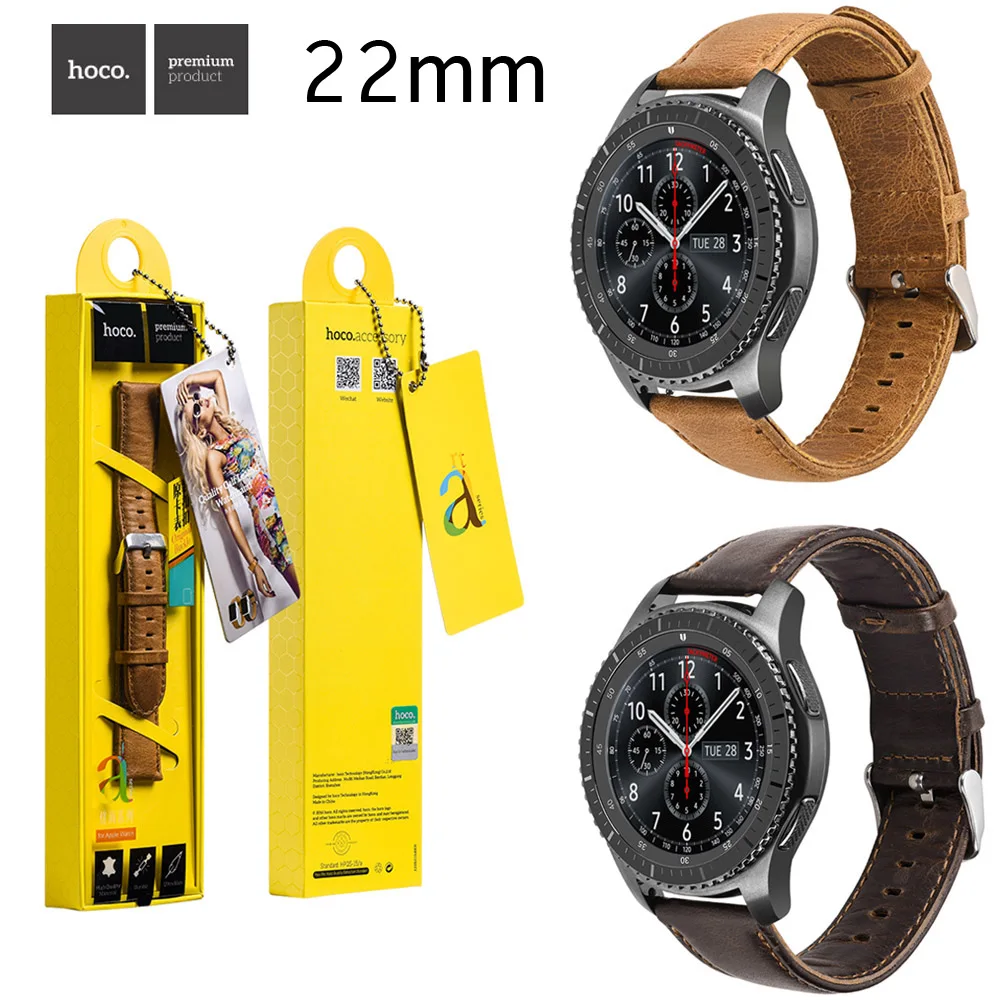 HOCO ремешок из натуральной воловьей кожи для samsung Galaxy gear S3 Classic SM-R770 S3 Frontier SM-R760 SM-R765 Ремешки для наручных часов